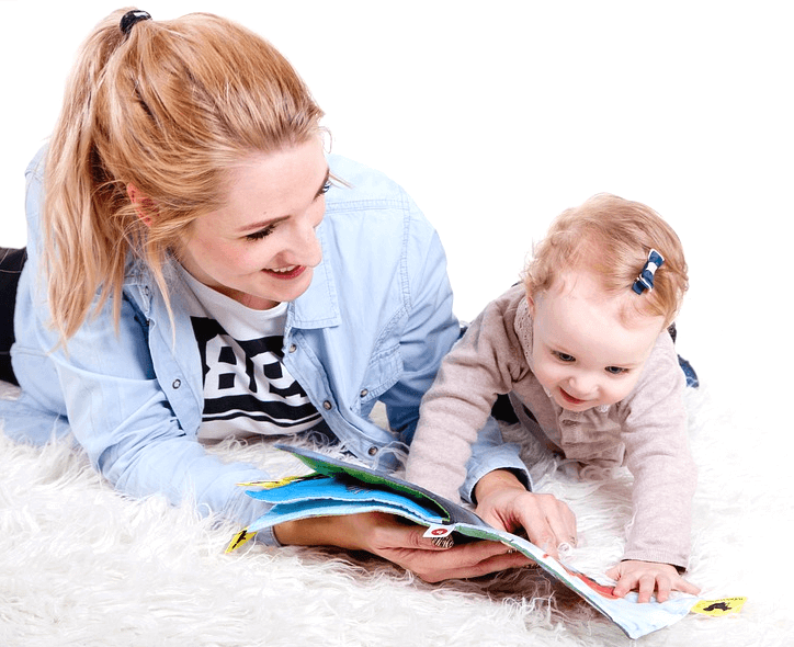 Mother and daughter playing together