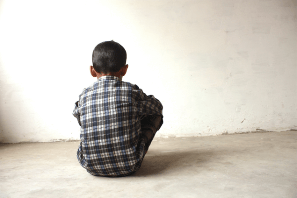 A child looking sad
